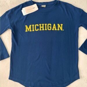 NWT UG Apparel Womens Michigan Navy Waffle Long Sleeve Size Small
